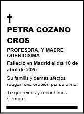 Ejemplo de esquela de El País, tamaño 1 vertical (2x1 módulos)