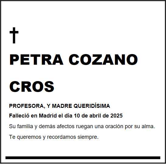 Ejemplo de esquela de El País, tamaño 3 vertical (3x2 módulos)