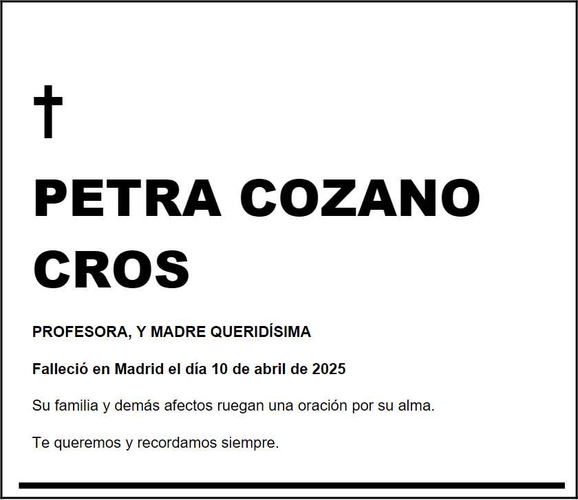Ejemplo de esquela de El País, tamaño 5 horizontal (4x3 módulos)