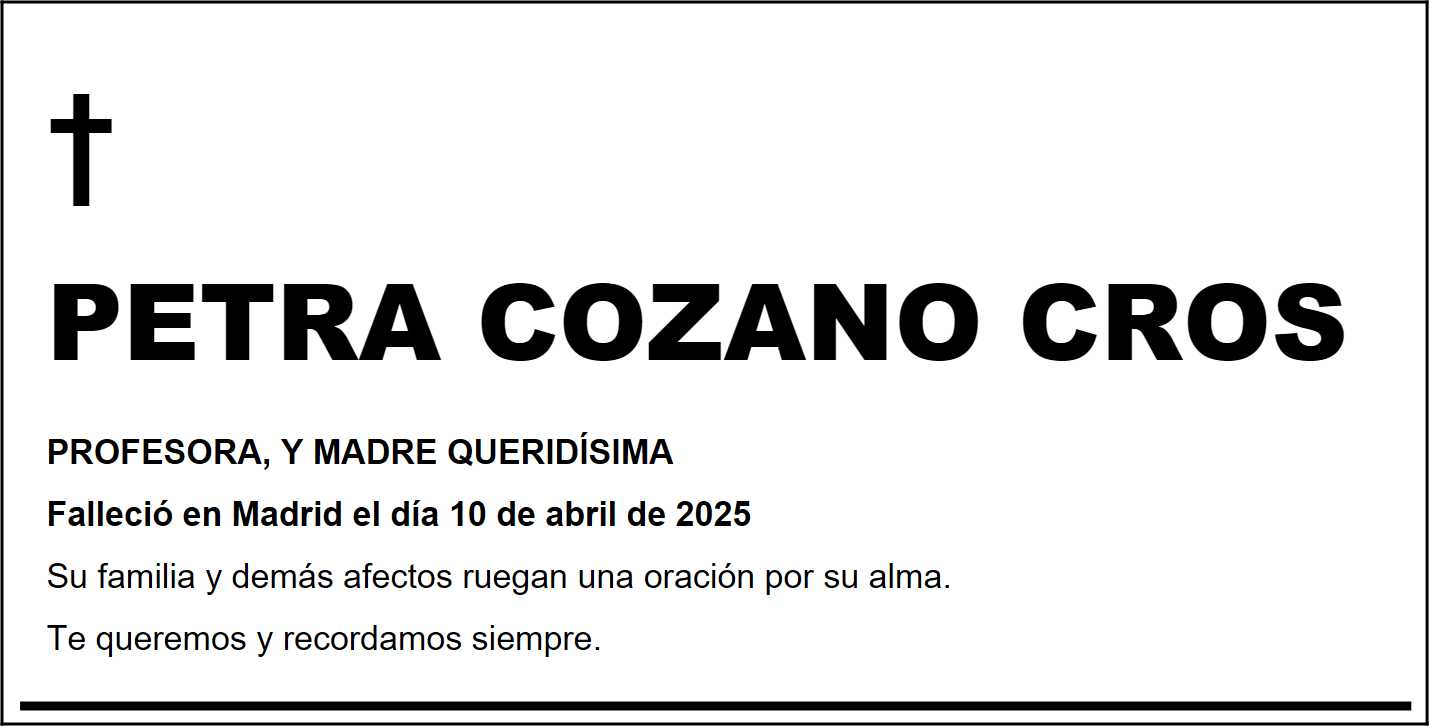 Ejemplo de esquela de El País, tamaño 7 horizontal (4x5 módulos)