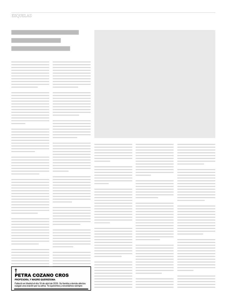 Esquema del tamaño 1 horizontal (1x2 módulos) en una página de El País