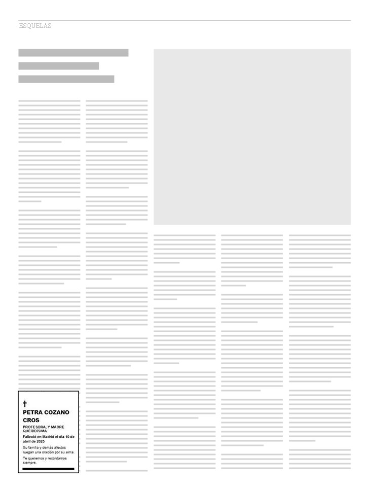 Esquema del tamaño 1 vertical (2x1 módulos) en una página de El País